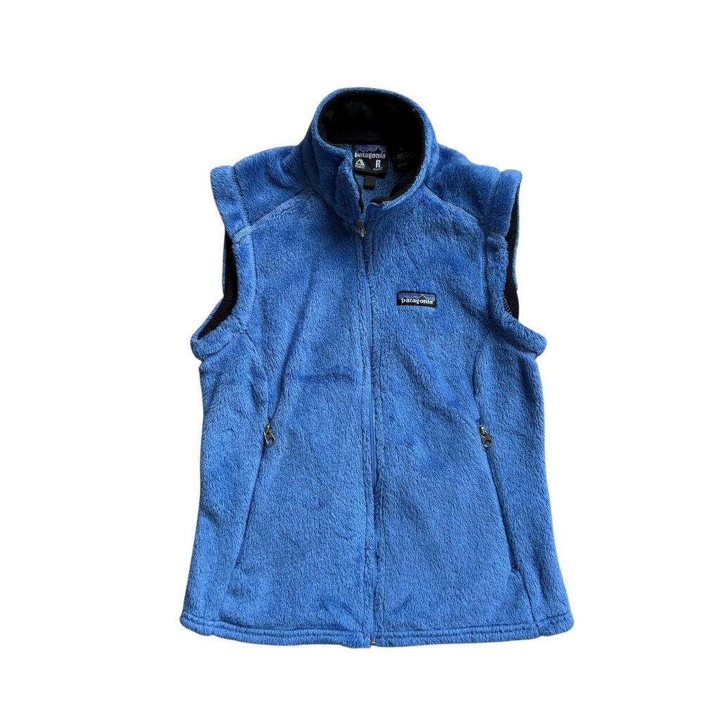 Patagonia Womens Blue Fleece Vest Regular Size M EUC *Fits Like Small
